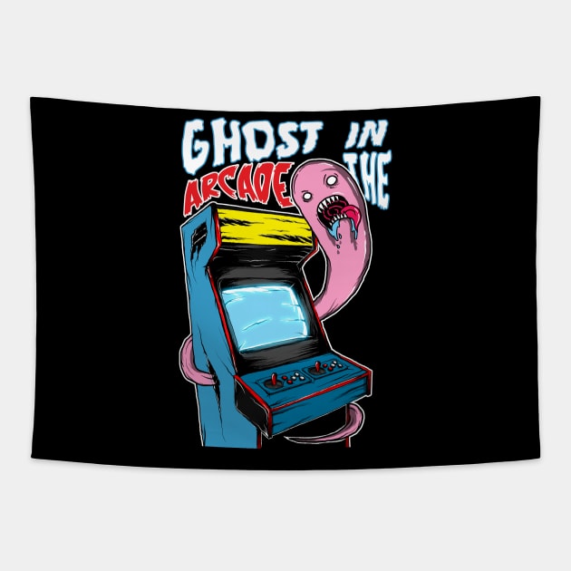 Ghost in the arcade Tapestry by KimLeex