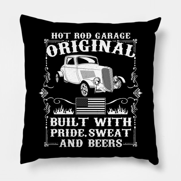 Vintage Hot Rod Classic American Car Pillow by RadStar