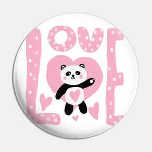 panda, oil painting, pink Pin