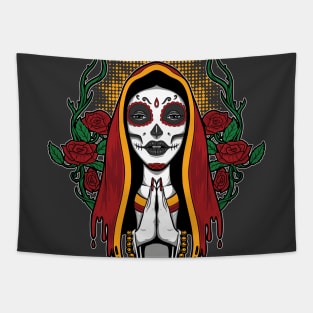 Day of the Dead Praying Woman Tapestry