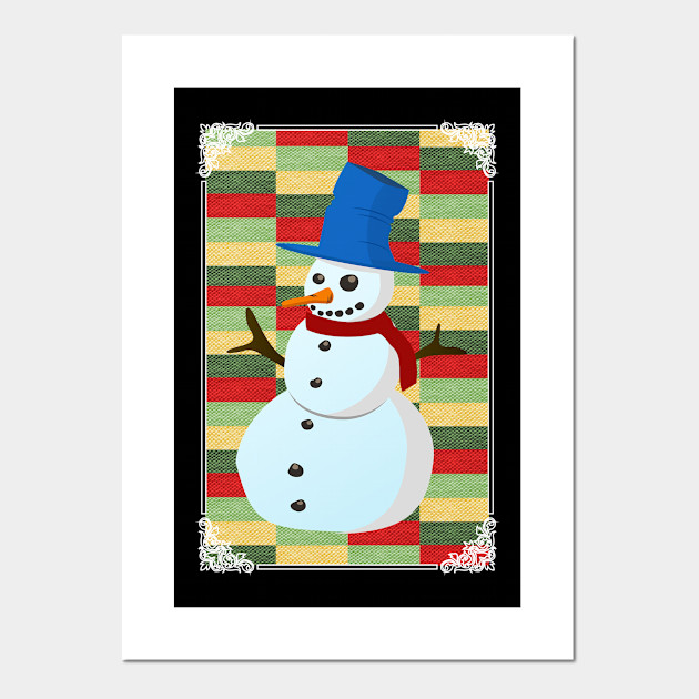 Snowman Illustration Gift Idea For The Advent Snowman Christmas Posters And Art Prints Teepublic