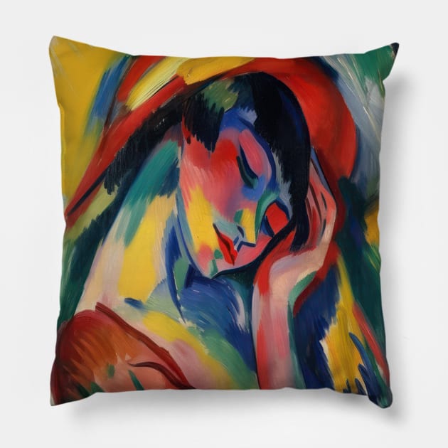 Woman At Rest: Matisse Style Pillow by TooplesArt
