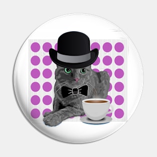 Sir Oliver Wendall Coffee Cat Pin