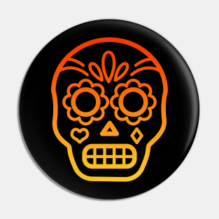 Skull - orange design Pin