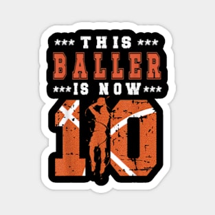 10th Birthday Basketball Boy Ten Year Old Basketball Player Magnet