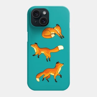 Three Free Frolicking Foxes Phone Case