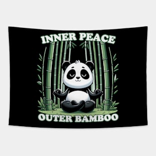 Zen Panda Meditation - Inner Peace Outer Bamboo T-Shirt Tapestry