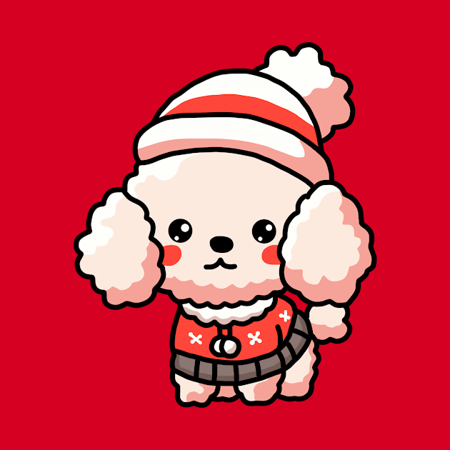 Cute poodle santa christmas  dog by Saysaymeme