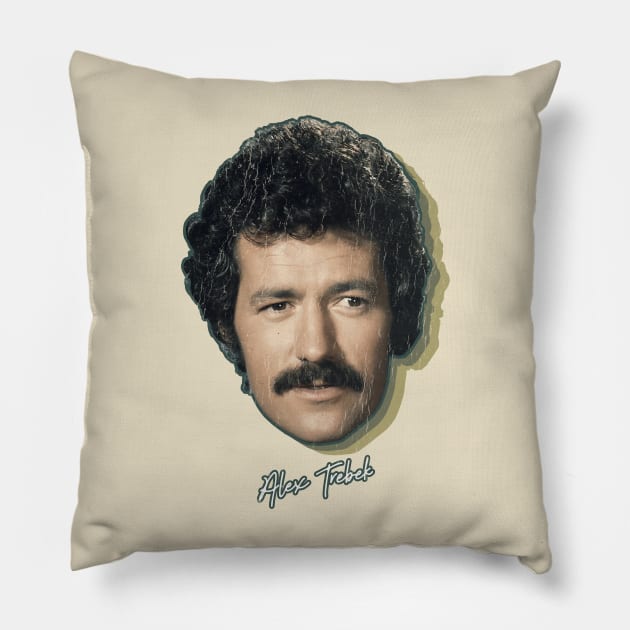 Alex Trebek  Retro Vintage Pillow by DudiDama.co