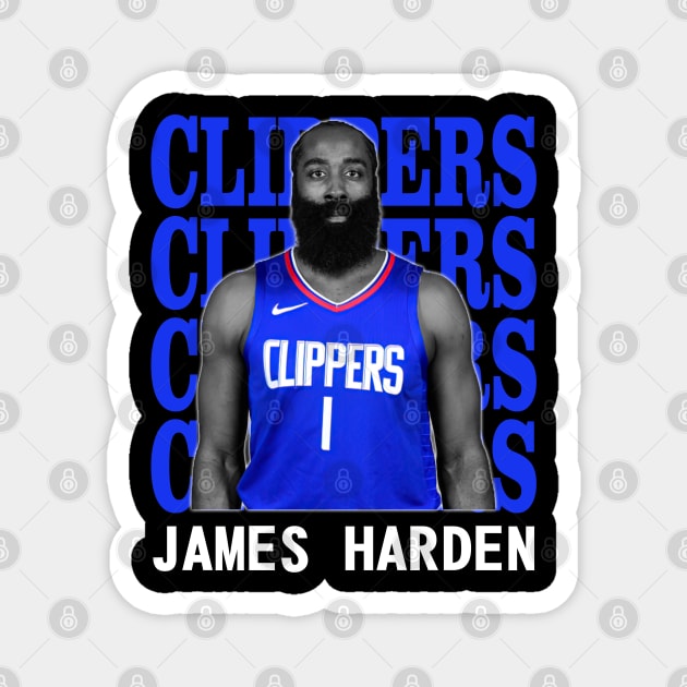 Los Angeles Clippers James Harden 1 Magnet by Thejockandnerd