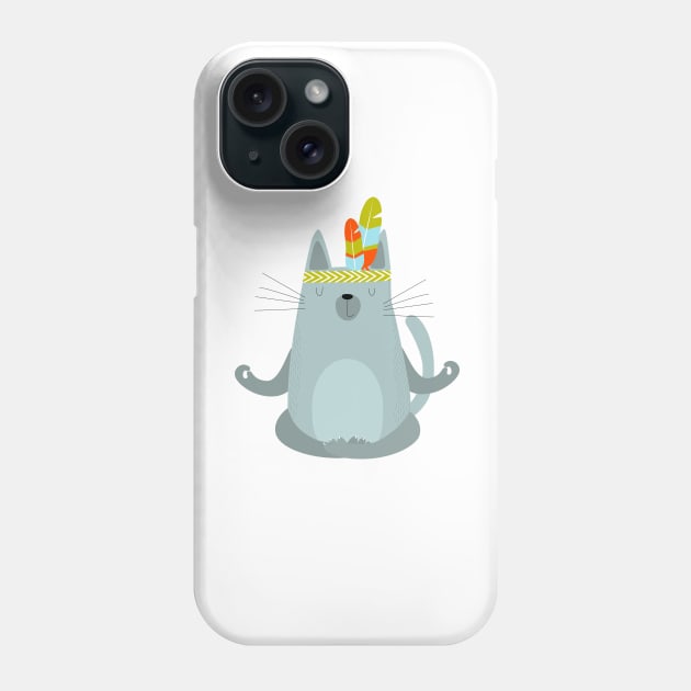 cat yoga Phone Case by olya_utchenko