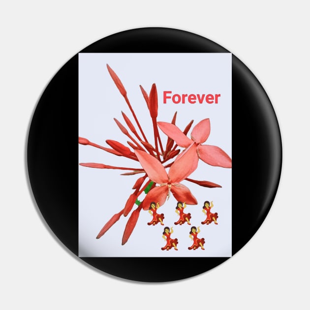 Red flowers and Dancers for Valentine Pin by Colour you'