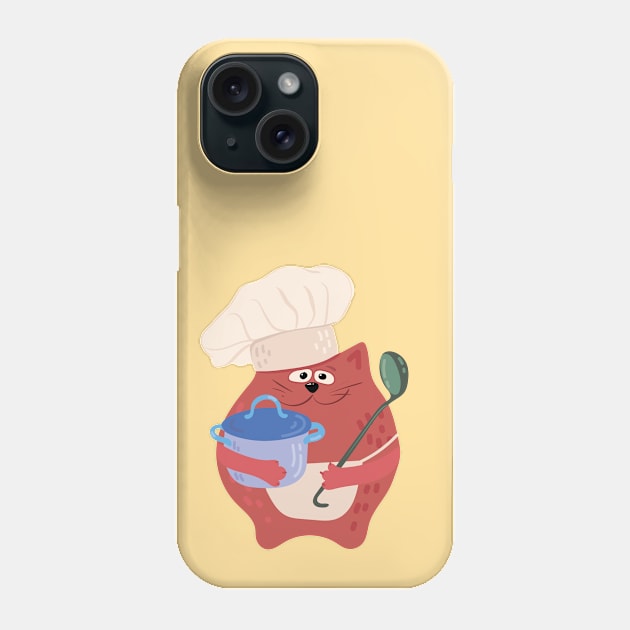 Cat cook with a ladle Phone Case by Catdog