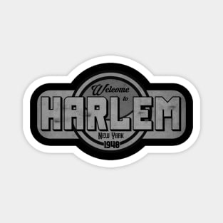 Harlem Vintage Label BW Magnet