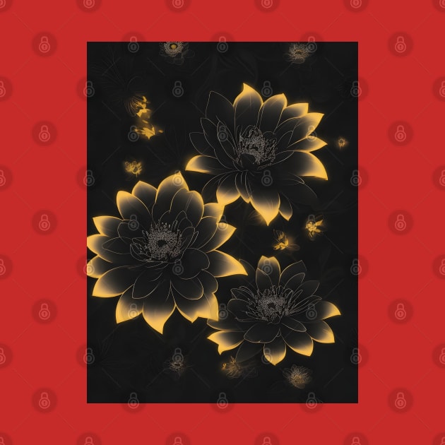 Black flower pattern by Spaceboyishere