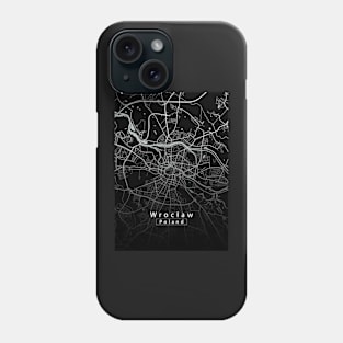 Wroclaw Poland City Map dark Phone Case