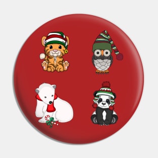 Cute Christmas Creatures Pin