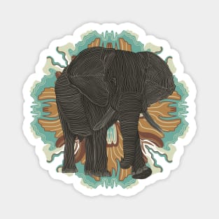 Modern African Elephant Magnet