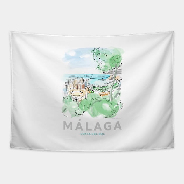 Malaga Spain Art Tapestry by markvickers41