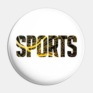 Pittsburgh Sports City Map in Black and Yellow Pin