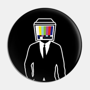 TV Head Man (dark version) Pin