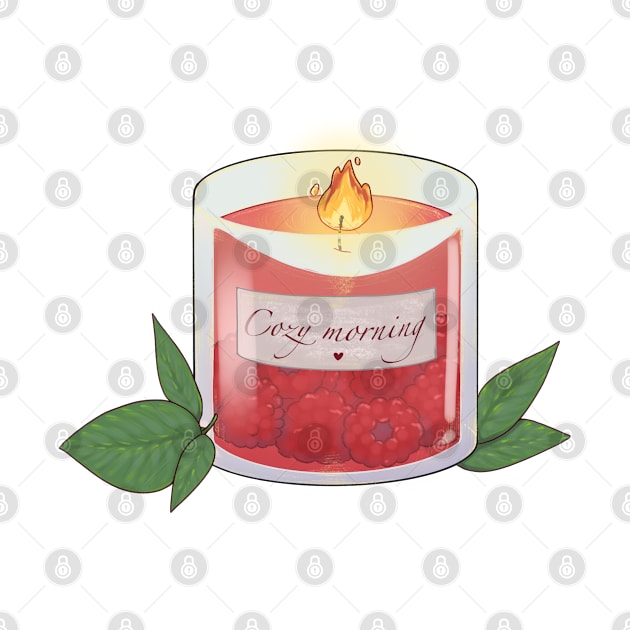 Cozy morning raspberry scented candle by Itsacuteart