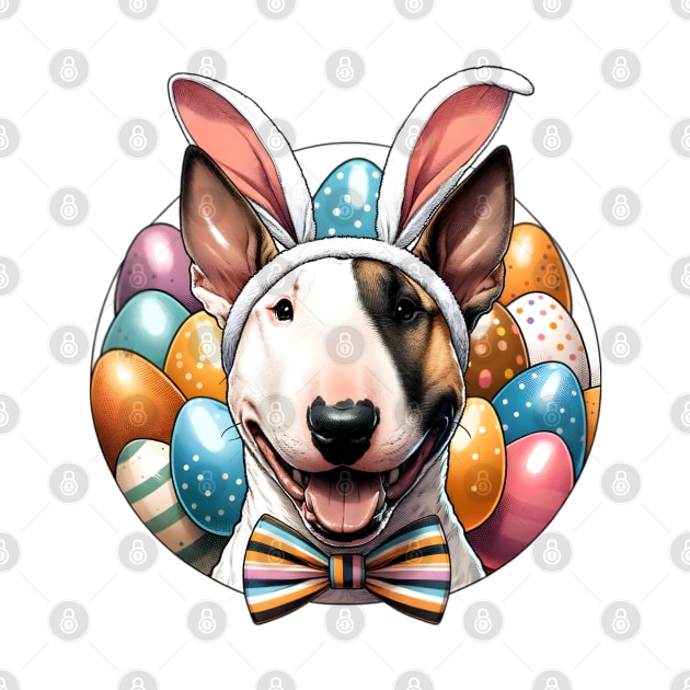 Miniature Bull Terrier's Easter Fun with Bunny Ears by ArtRUs