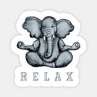 Relax Yoga Elephant Magnet