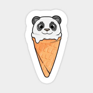 Panda with Waffle and Ice cream Magnet