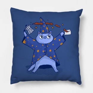 Coffee Wizard Cat Pillow