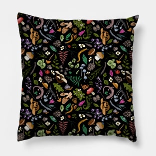 Flora and Fauna From The Redwood Forest Floor Pillow