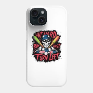 Skeleton hit hard run fast turn left. Baseball lovers Phone Case