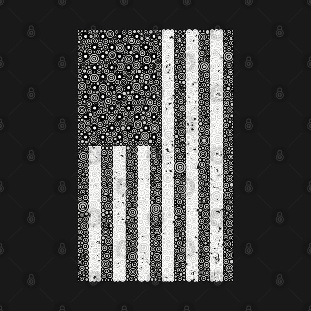 Distressed Black American Flag Circle Design by pbdotman