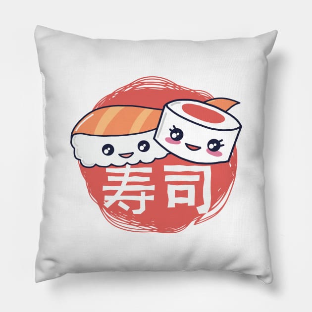Funny Sushi Pieces Food Lover Tee Japanese Gift Pillow by Ramadangonim