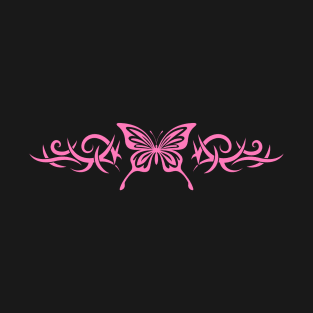 Pink Butterfly Tattoo Harajuku Grunge Egirl y2k Aesthetic T-Shirt