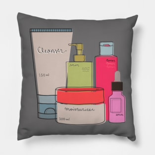 Skincare Essentials (Retro Color Theme) Pillow