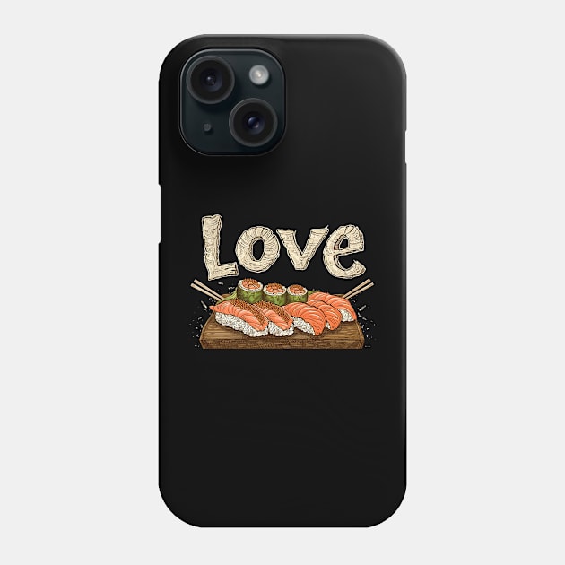 sushi love Phone Case by peterdoraki