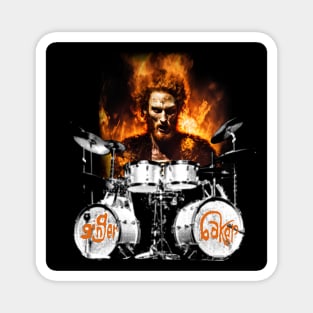 Ginger Baker is on fire Magnet