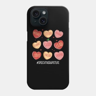 Retro Hearts Speech Therapist Life Funny Valentines Day Premium Phone Case