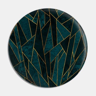 Shattered Teal and Turquoise Mosaic Pin