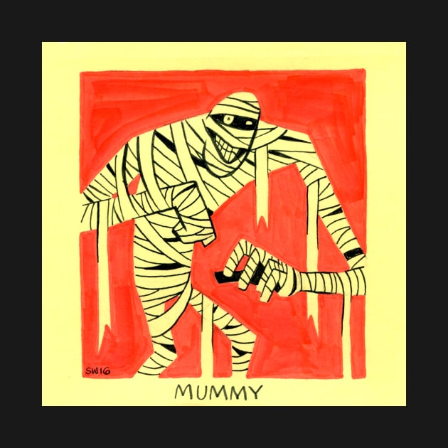 Retro Mummy by washburnillustration