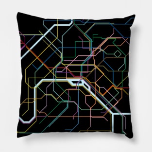 Paris Subway Map Pillow