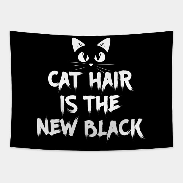 Cat Hair is the New Black Cute and Funny Tapestry by mstory