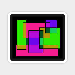 Neon Rectangles Pattern Magnet