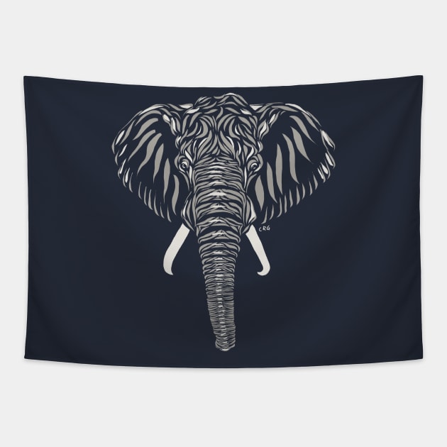 African Elephant Tapestry by Walking in Nature