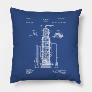 Whisky Patent - Whisky Still Art - Blueprint Pillow