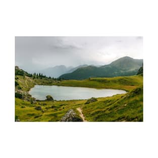 Calm Mountain Lake in the Italian Dolomites Alps – Landscape Photography T-Shirt