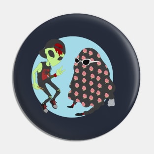 alien boy and ghost dude Pin