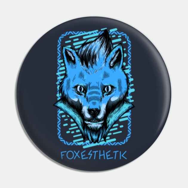 Blue Fox Aesthetic Foxesthetic Fox Pin Teepublic De