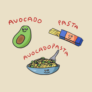 Avocado pasta cute food characters T-Shirt